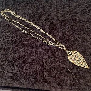 Rose gold leaf necklace